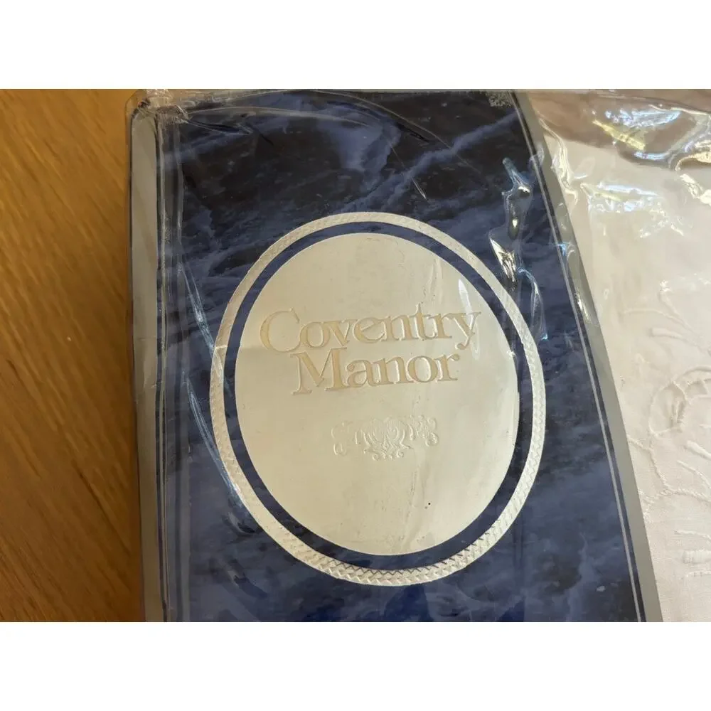 Coventry Manor Victoria King Duvet Set White 100% Cotton NEW Sealed 4 Pc